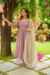 Attractive Sky Blue Georgette Work Palazzo Suit