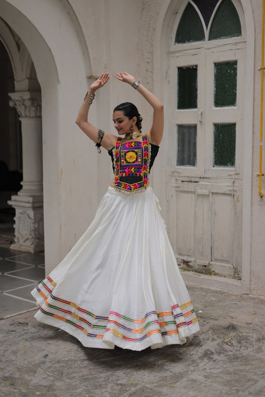 Navratri Wear Black Color Kutchi Gamthi Work Lehenga Choli