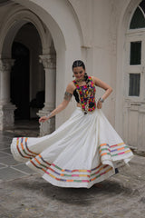 Navratri Wear Black Color Kutchi Gamthi Work Lehenga Choli