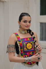 Navratri Wear Black Color Kutchi Gamthi Work Lehenga Choli