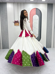 Navratri Festival White Color Lehenga Choli