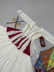 Navratri Festival White Color Lehenga Choli