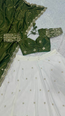 Gorgeous Green Color Zari Work Lehenga Choli