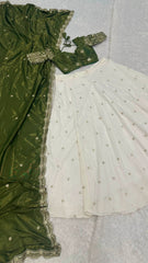 Gorgeous Green Color Zari Work Lehenga Choli