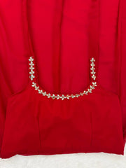 Ravishing Red Color Georgette Mirror Work Anarkali Suit