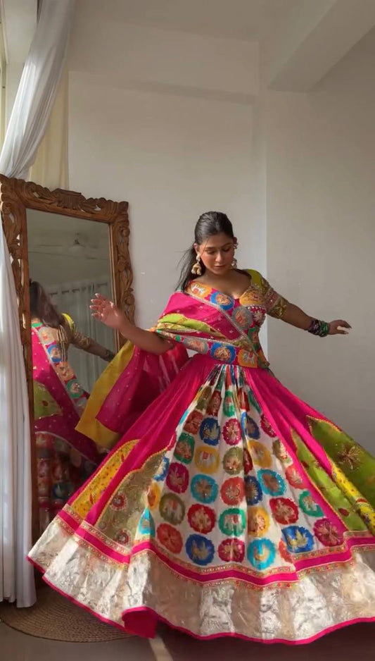 Multi Color Digital Print Lehenga For Navratri Wear