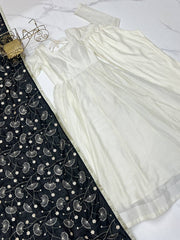 Alluring Black Black Color Vichitra Silk Work Anarkali Suit