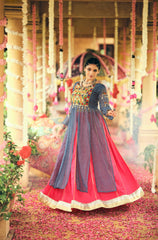 Orange Navratri Rayon Embroidery Work Lehenga With top