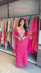 Gorgeous Pink Georgette Digital Print Sharara Suit
