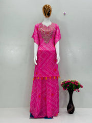 Gorgeous Pink Georgette Digital Print Sharara Suit
