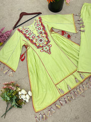 Exclusive Green Khadi Cotton Work Co-ord Set