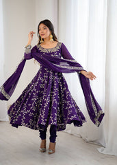 Marvelous Yellow Georgette Sequence Work Gown