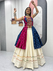 Navratri Special Green Color Gamthi Work Lehenga Choli