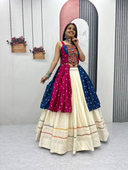 Navratri Special Green Color Gamthi Work Lehenga Choli