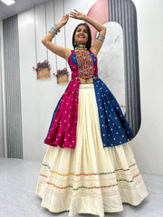 Navratri Special Green Color Gamthi Work Lehenga Choli