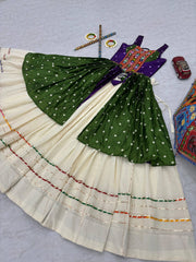 Navratri Special Green Color Gamthi Work Lehenga Choli