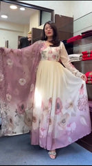 Designer Purple Color Sequence Work Georgette Gown
