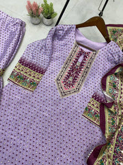 Stylish Blue Color Diamond Work Sharara Suit