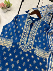 Stylish Blue Color Diamond Work Sharara Suit