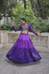 Navratri Wear Orange Color Bandhni Print Work Lehenga