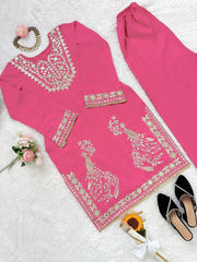 Marvelous Pink Color Sequence Work Sharara Suit