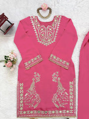 Marvelous Pink Color Sequence Work Sharara Suit