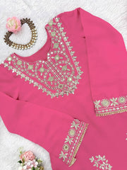 Marvelous Pink Color Sequence Work Sharara Suit