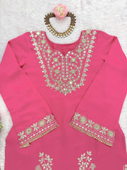 Marvelous Pink Color Sequence Work Sharara Suit