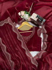 Glorious Red Jimmy Chu Hot Fix Saree