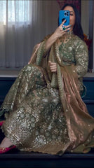 Designer Pink Crush Silk Sequence Work Sharara Suit