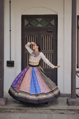 Navratri Multi Lehenga With White Work Choli