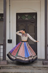 Navratri Multi Lehenga With White Work Choli