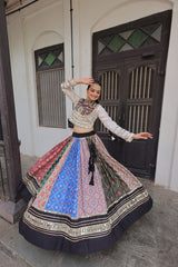 Navratri Multi Lehenga With White Work Choli