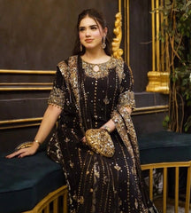 Trendy Black Color Sequence Work Georgette Anarkali Suit