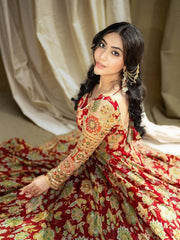 Gorgeous Red Color Embroidery With Sequins Work Gown