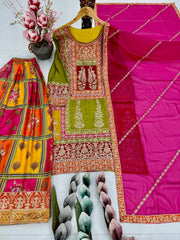 Mesmerizing Multi Color Sequence Work Sharara Suit