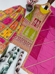 Mesmerizing Multi Color Sequence Work Sharara Suit