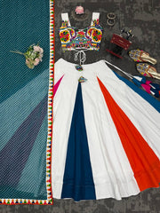 Multicolor Rayon Plain Work Lehenga Choli For Navratri Wear