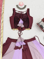Pink Color Mirror Work Lehenga Choli For Navratri Wear