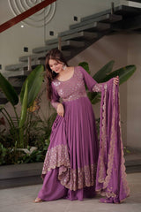Exclusive Red Georgette Embroidery Sharara Suit