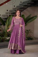 Exclusive Red Georgette Embroidery Sharara Suit