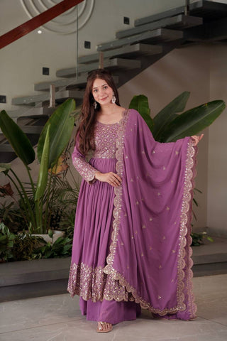 Exclusive Red Georgette Embroidery Sharara Suit