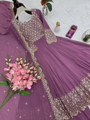 Exclusive Red Georgette Embroidery Sharara Suit