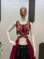 Trendy Maroon Work Georgette Lehenga Choli For Navratri Wear