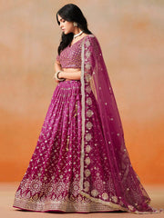 Glorious Blue Georgette Sequence Work Lehenga