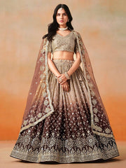 Glorious Blue Georgette Sequence Work Lehenga