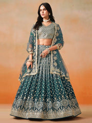 Glorious Blue Georgette Sequence Work Lehenga