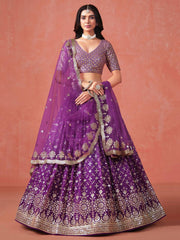 Glorious Blue Georgette Sequence Work Lehenga