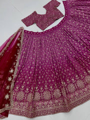 Glorious Blue Georgette Sequence Work Lehenga