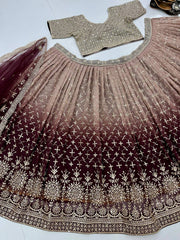 Glorious Blue Georgette Sequence Work Lehenga